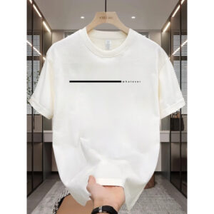 Men's 100% Cotton Oversized T-Shirt - Minimalist White Round Neck Short Sleeve Casual Casual Attire, All-Season Comfortable Breathable Layering Essential, Versatile Basic Tee for Men (Machine Washable, White) - Gym, Office & Everyday Outfits, Plain Solid Color Design, Relaxed Fit, Minimalist Style, Suitable for Layering, Soft and Comfortable Fabric, Ideal for Casual and Athletic Wear, Mens Casual And Stylish Tshirts, Gym Clothing, Lightweight Material, Durable Construction,