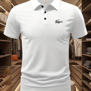 Men'S Art Crocodile Print Shirt - Breathable Knit Fabric, Regular Fit Casual Polo with Collar & Button Detail, Summer Comfort for Casual Attire, Comfortable Clothing | Stylish Casualwear | Knit Construction