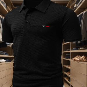 Men's Classic Shirt, Casual Comfortable Stretch Collar Buttoned Short Sleeve Shirt, Suitable for Summer Outdoor Wear
