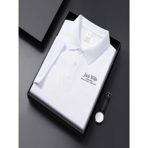 Men's Navy Blue Shirt - Breathable Summer Formal & Casual Button-Front Blouse, Machine Washable for Office, Golf, Casual Attire - Lightweight Shirt