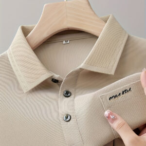 Men'S Casual Short Sleeve T-Shirt with Chest Pocket - Breathable Polyester Blend, Regular Fit, Half-Open Collar, Summer Essential for Casual Attire, Everyday Shirt | Relaxed Fit Shirt | Stretch Fabric