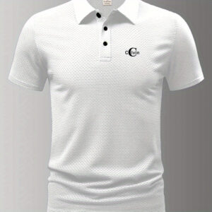 GS123 Calvin Men's Breathable Summer Shirt with Turn- Collar, Short Sleeve T-Shirt for Golf, Fishing, Basketball, and Beachwear