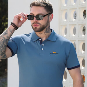 Men'S Casual Short Sleeve Golf Shirt - Breathable Summer Collar with Harmont & Blaine Maple Leaf Design, Lightweight Polyester, Half Sleeve, Button-Up Front, Multiple Colors Available for Golf, Running & Outdoor Activities, Golf Shirt