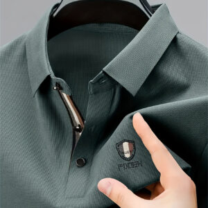 Larsen OBM Men's Casual Summer Shirt - Olive Green with Black Logo, Breathable Regular Fit, Machine Washable