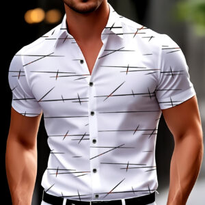 White Lightning Shirt, Stylish and Versatile with Golden Foil Finish - A Summer Essential
