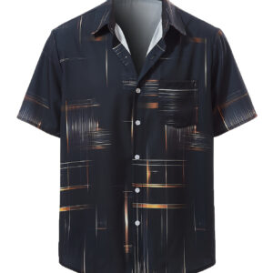 3D Visual Digital Print/Men's Fashion Casual Hawaiian Beach Style/100% Polyester/Random Print/Street Fashion/Casual Going Out Style/Outdoor Lightweight/Comfortable/Skin Friendly Breathable/Casual Mature Personality Male Shirt