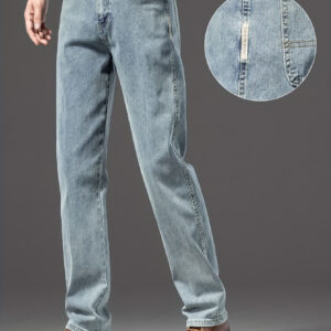 Retro Blue Trendy Loose Jeans for Men