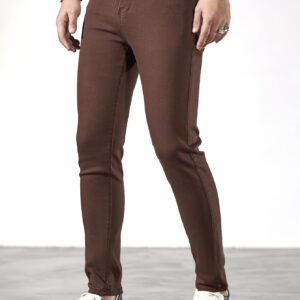 Chic Skinny Jeans, Men's Casual Solid Street Retro Stretch Denim Pants, All Seasons