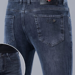 High-End Elastic Jeans for Men: New Spring/Summer Straight-Leg Loose-Fit Trendy Business Casual Pants
