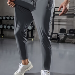 Men's Summer Joggers - High-Elasticity Fabric, Drawstring Waist, Zippered Pockets, Ideal for Daily Wear, Outdoor Jogging & Gym Sessions