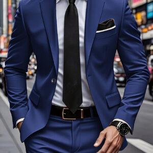 Men'S Two-piece Solid Color Suit Set with Sealed Pocket, Regular Fit Suit Pants, Elegant And Classic, Suitable for Business And Wedding Party Wear (excluding Accessories), Business Suit, Wedding Attire, Sophisticated Style, Sophisticated Tailoring, Notched Lapel, Formal Occasions, Timeless Style, Highquality Fabric, Formal Attire, Formal Wear
