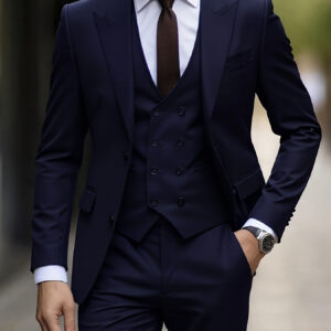Men'S Three-Piece Suit with a Sense of Elegance, Featuring a Jacket, Trousers, And a Vest. Suitable for Weddings, Work, And Festive Gifts