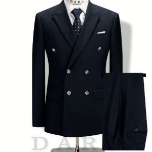 Fashion Business Casual Party Banquet Suit 2pcs Set ( Jacket + Pants), Brooch Style Is Not Fixed, Randomly Given Away. The Pocket Is Decorative Pocket, No Opening, Suitable For Men'S Formal Occasions, Business Meetings, Gatherings, Weddings, Parties, Etc.