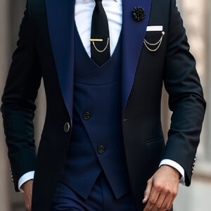 Men's 3pcs Suit Set, Jacket + Vest + Trousers, Stylish and Elegant Business Attire for Weddings, Parties, and Formal Occasions