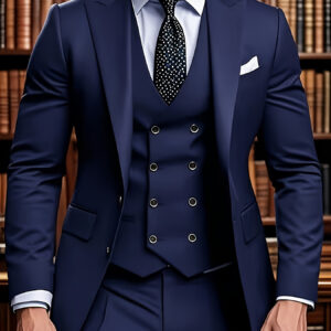 Men's Notch Lapel Suit Set Includes Jacket + Vest + Trousers. Simple Comfort Classic Business Outfit Three-Piece High-End Ensemble for Wedding Groomsmen, Interviews, Parties, Casual Events, and Festive Occasions