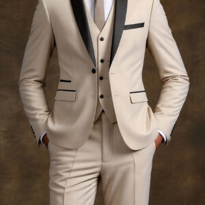 Men's new suit set, featuring a stylish lapel design, perfect for parties, weddings, and Casual Attire
