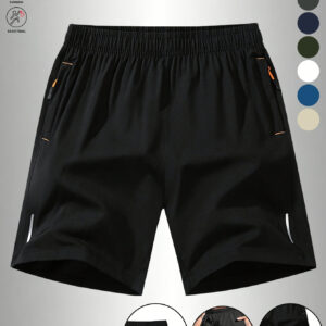 Men'S Ultra-Lightweight Quick-Dry Shorts - Stylish Casual Running & Fitness Gear, Breathable Polyester/Spandex Blend, Zipper Pockets & Elastic Waistband, Perfect for Beach & Outdoor Activities, Outdoor Sports Shorts|Stylish Athleticwear|Zippered Shorts
