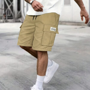1pc Men'S Drawstring Waist Shorts - Casual Cargo Shorts with Multiple Pockets, Olive Green, Non-Stretch Fabric, Perfect for Summer, Running & Gym Workouts, Workout Shorts, Gym Apparel, Sporty Style, Functional Design