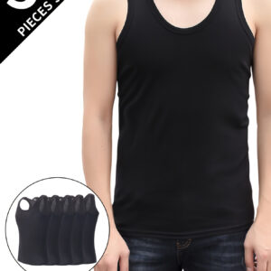 5-piece Men's round neck vest, fitness hurdles, casual sports, breathable sweatshirt, camisole, sleeveless, comfortable home