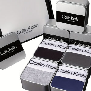 4pcs of Men's solid color flat corner underwear - gift box set, Light Beige friendly and suitable for daily wear.