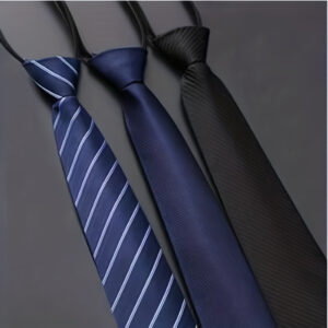 Men's Professional Zipper Tie - Durable Polyester, Hand Wash/Dry Clean, Fashion-Forward Design