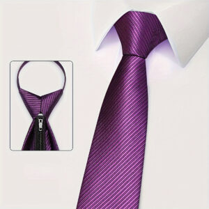 1pc Men's Business Tie, Formal Suit Accessories, Daily Dressing Zipper Casual Youth Ties
