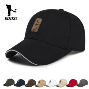 EDIKO Adjustable Trucker Cap - Black, Cotton, One Size Fits Most, Adjustable Snap Closure, Ideal for Golf, Outdoor, and Casual Wear, Outdoor Headwear | Adjustable Headgear | Cotton Headgear