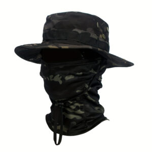 Camouflage Beanie Beret Set Wide Brim Hat Men's Sun Protection Military Tactical Fisherman's Cap Thickened Breathable Foldable Soft Hat Outdoor Sports Hiking Camping Beach Travel Fishing Hat
