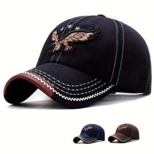 1pc Men'S Stylish Eagle Embroidery Baseball Cap - Adjustable Size, Casual Streetwear, Sun-Protective, Perfect for Outdoor Sports, Golf, and Gifts, Casual Headwear | Stylish Headgear | Adjustable