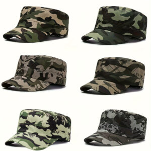 [Lightweight Hat] Lightweight Camouflage Baseball Cap - Sun Protection Flat Top Hat, 100% Polyester, Machine Washable, Ideal for Outdoor Sports & Tactical Use