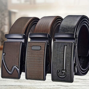 Business Men's Metal Automatic Buckle Belt For Work And Business