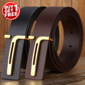 1/2 Pair of Stylish Men'S Belts - Casual Brown & Black Faux Leather with Golden Buckles, Perfect for Pants & Jeans, Casual Attire Accessory|Stylish Casualwear|Durable Casualwear, Belts for Men