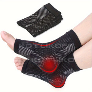1 Pair Unisex Athletic Compression Ankle Support Socks, Plaid Pattern, Knit Fabric, Nylon 75%, Spandex 25%, Machine Washable, Short Protective Pressure Socks for Sports