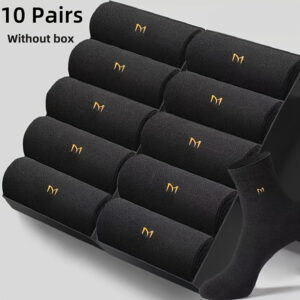 10 Pairs Men'S Mid-Calf Crew Socks - Breathable Comfy Athletic Socks with M-Pattern Design, Moisture-Wicking & Arch Support for Basketball, Running, Gym - Durable Casual Sports Socks (Solid Color, No Box Included), Basketball Socks, Running Gear, Sleek Sock Design, Comfortable Fit, Breathable Fabric, Active Lifestyle, Simple Fashion, Lightweight Construction, Fitness Enthusiasts