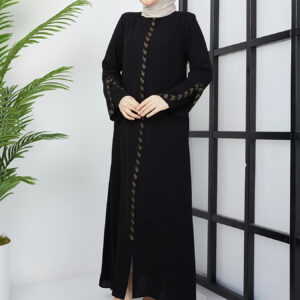 Women's Elegant Muslim Abaya Robe - Long Islamic Dress with Zipper Closure, Formal & Everyday Islamic Clothing - Non-See-Through Full Coverage Muslim Gown - Model 8360, Modest Fashion, Sophisticated Design, Durable Construction, Modest Dressing