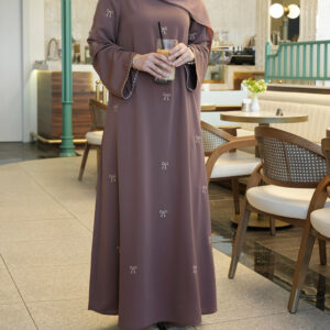 Women's Elegant Islamic Abaya Maxab - Long Formal & Everyday Muslim Dress with Floor-Length Coverage, Non-Stretchy Fabric for Ramadan, Prayer, Travel - Modest Islamic Clothing (Headscarf Not Included), Muslim Clothes, Religious Attire, Intricate Embroidery