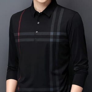 Men's Printed Autumn and Winter Long Sleeve Business Casual Shirt