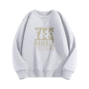 Men's Black Graphic Crewneck Sweatshirt - Loose Fit Pullover with YES Text & Mountain Design, Casual Outdoor Sweater for Casual Attire and Adventure Seekers, Weekend Attire, Urban Fashion, Soft Material, Unisex Apparel, Streetwear Lovers