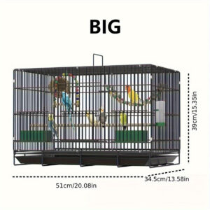 Large Foldable Spacious Bird Cage Villa - Suitable for Pigeons, Parrots, and Cockatiels, Luxury Breeding Cage with Removable Top Handle, Includes Perch and Accessories, Sturdy Durable High-Quality Material, Ideal for Indoor Birds' Pet Home, Easy to Observe and Maintain, Large Space