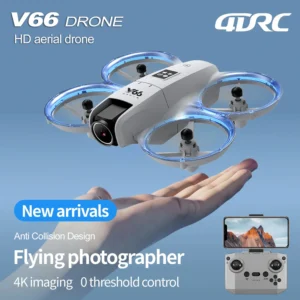 V66 طائرة صغيرة بدون طيار 4K مهنة HD كاميرا زاوية واسعة واي فاي FPV RC الطائرة بدون طيار الارتفاع إبقاء هليكوبتر طوي كوادكوبتر الاطفال اللعب هدية 4DR