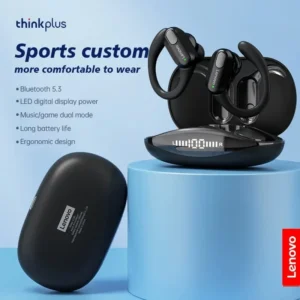 سماعات Lenovo-True اللاسلكية مع ميكروفون ، تحكم بالأزرار ، خطافات تقليل الضوضاء ، سماعة رأس مقاومة للماء ، سماعات أذن بلوتوث ، XT80
