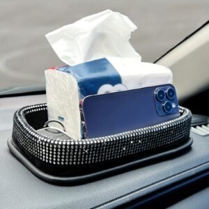 لمسة الأناقة المتلألئة: منظم الكونسول الفاخر لسيارتك ومنزلك