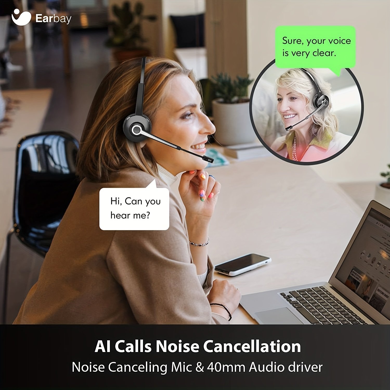 דיבורית Earbay אלחוטית: מקצועיות ללא גבולות, בהירות מעולה ונוחות ללא תחרות! – תמונה 6
