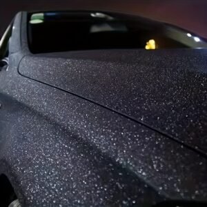 Unleash Your Style: Gloss Black Wrapping Vinyl with a Unique Sand Effect!