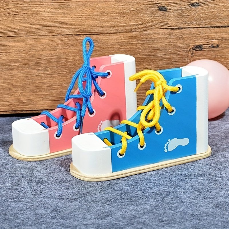 Unleash Your Child's Independence: Educational Wooden Shoelace Tying Toy! - Image 4