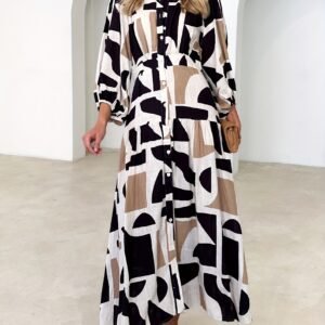فستان القميص الماكسي: أناقة هندسية لا حدود لها!