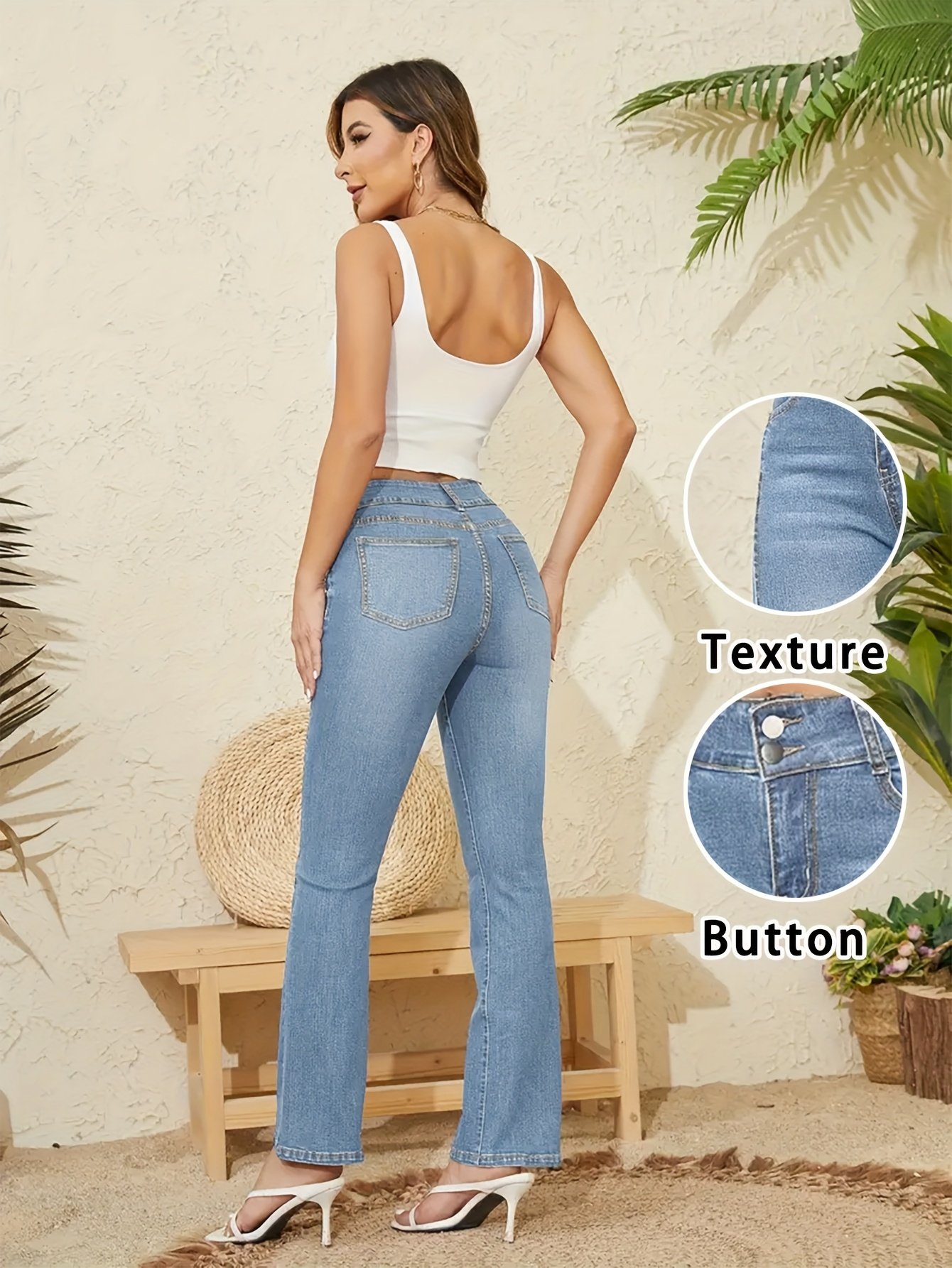 تألقي بأناقة لا حدود لها: جينز الفلير عالي الخصر المرن! - الصورة 5