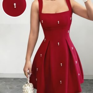 سحر اللؤلؤ والخصر العالي: فستانك الأنيق لكل لحظة!