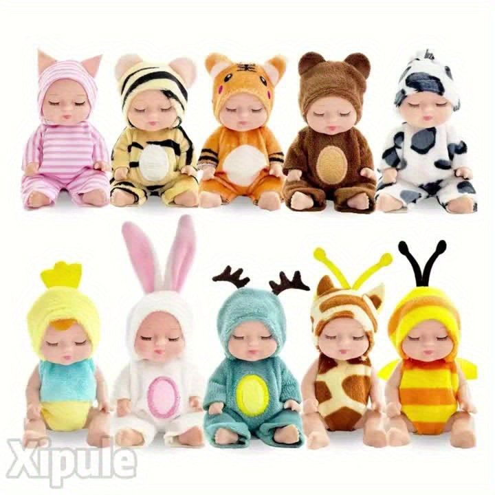 סט בובות חלומות מיניאטוריות: 10 בובות ריאליסטיות בתחפושות חיות מקסימות! – תמונה 6