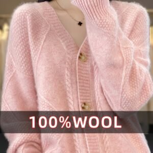 دفء فاخر وأناقة عصرية: كارديجان صوف 100% بقبة V